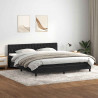 Łóżko kontynentalne z materacem i LED, czarne, 180x210 cm, aksamit