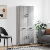 Witrynka szary dąb sonoma 69,5x34x180cm materiał drewnopochodny