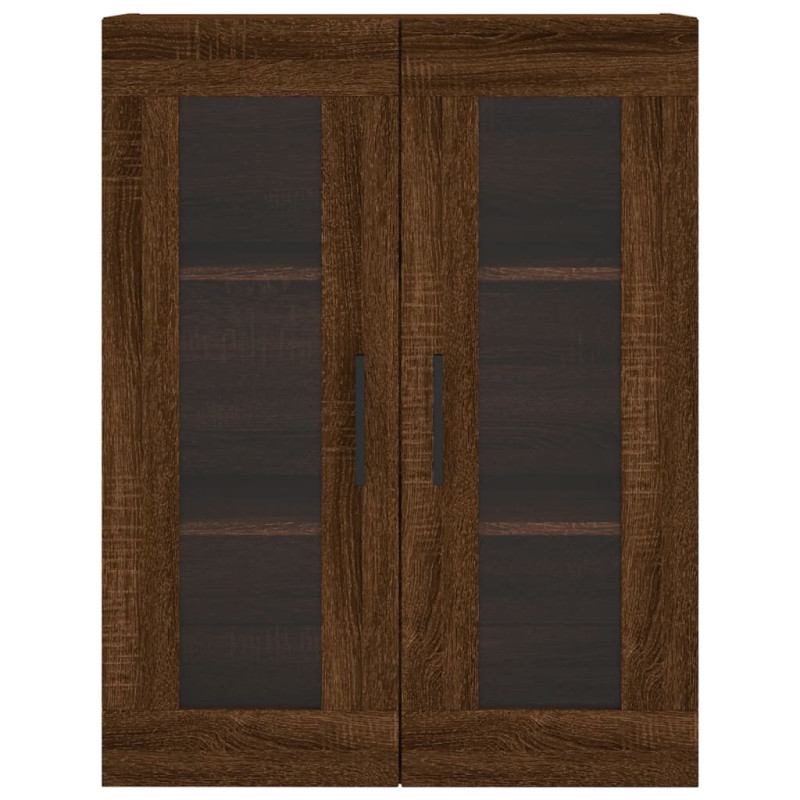 Witrynka, brązowy dąb, 69,5x34x180 cm, materiał drewnopochodny
