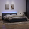 Łóżko kontynentalne z materacem i LED Ciemnoszary 180x220cm Aksamit