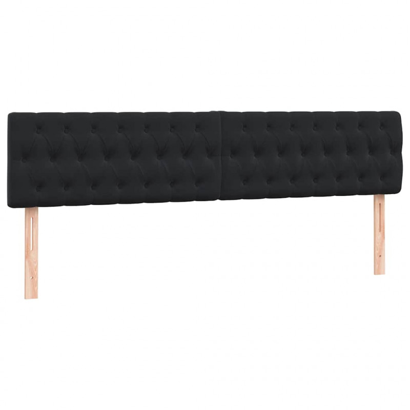 Łóżko kontynentalne z materacem i LED Czarny 180x220 cm Aksamit