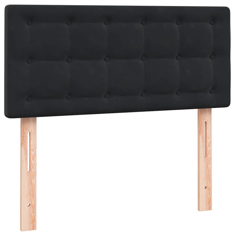 Łóżko kontynentalne z materacem i LED, czarne, 80x210 cm