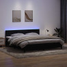 Łóżko kontynentalne z materacem i LED, czarne, 180x210 cm, aksamit