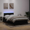 Łóżko kontynentalne z materacem i LED, czarne, 120x220 cm, aksamit