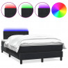 Łóżko kontynentalne z materacem i LED, czarne, 120x220 cm, aksamit