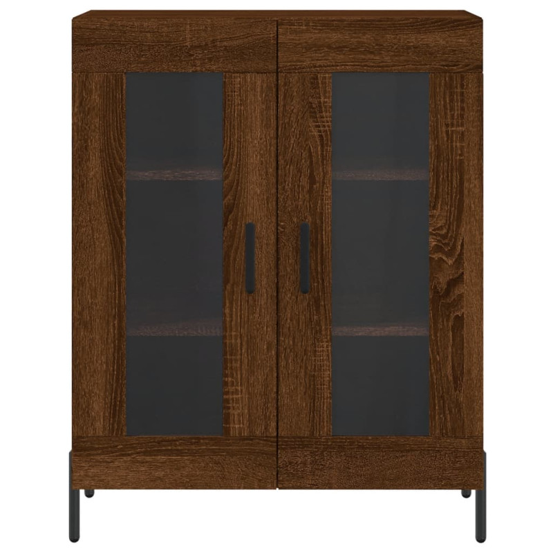 Witrynka, brązowy dąb, 69,5x34x180 cm, materiał drewnopochodny