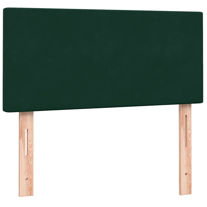 Łóżko kontynentalne z materacem, zielone, aksamit, 100x210 cm