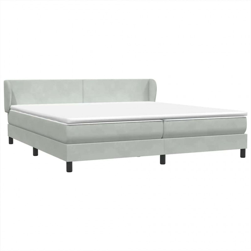 Łóżko typu Box Spring z materacami Jasnoszary 180x210 cm