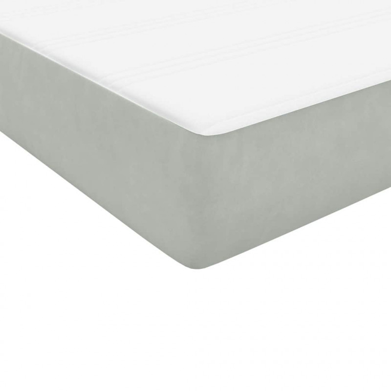 Łóżko typu Box Spring z materacami Jasnoszary 180x210 cm