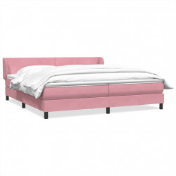 Łóżko typu Box Spring z materacami Różowy 180x210 cm Aksamit