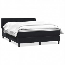 Łóżko typu Box Spring z materacem Czarny 160x220 cm Aksamit
