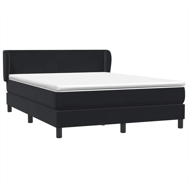 Łóżko typu Box Spring z materacem Czarny 160x220 cm Aksamit