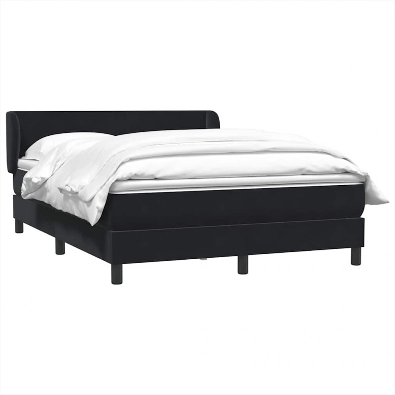 Łóżko typu Box Spring z materacem Czarny 160x220 cm Aksamit