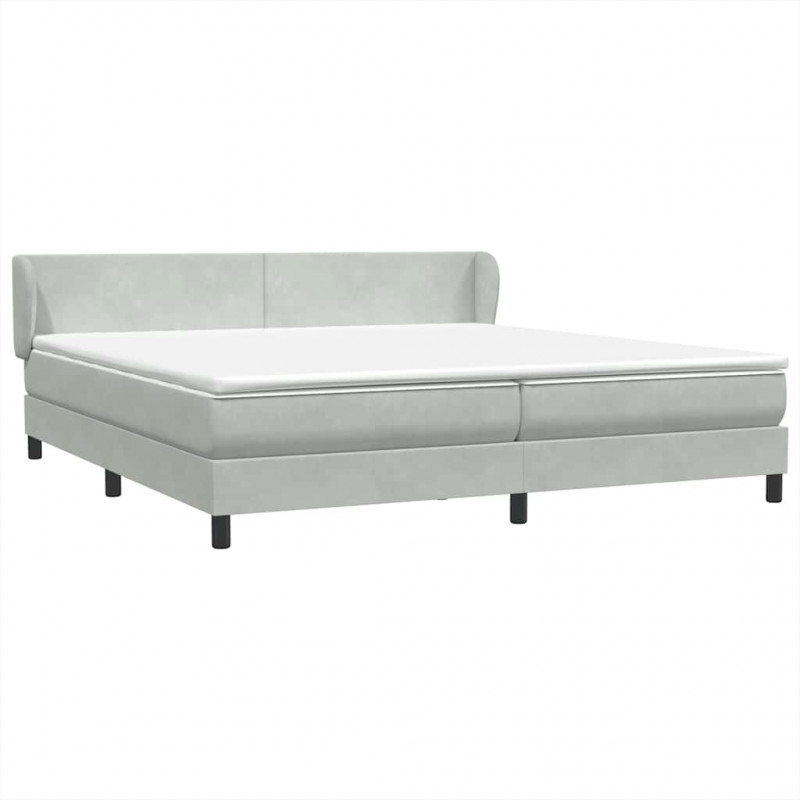 Łóżko typu Box Spring z materacami Jasnoszary 180x220 cm