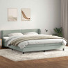 Łóżko typu Box Spring z materacami Jasnoszary 180x220 cm