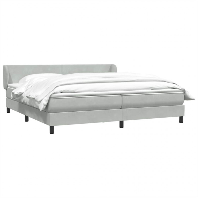Łóżko typu Box Spring z materacami Jasnoszary 180x220 cm