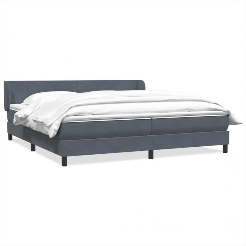 Łóżko typu Box Spring z materacami Ciemnoszary 180x220 cm