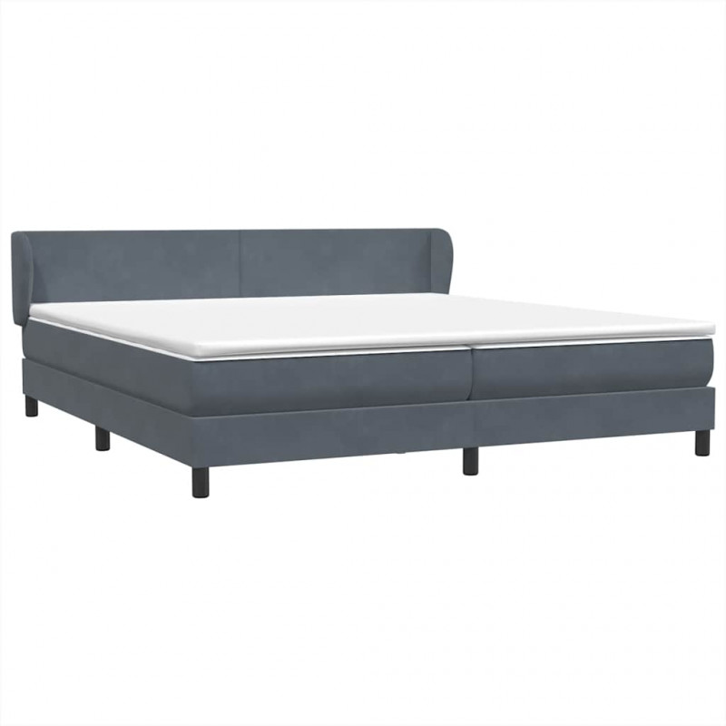 Łóżko typu Box Spring z materacami Ciemnoszary 180x220 cm
