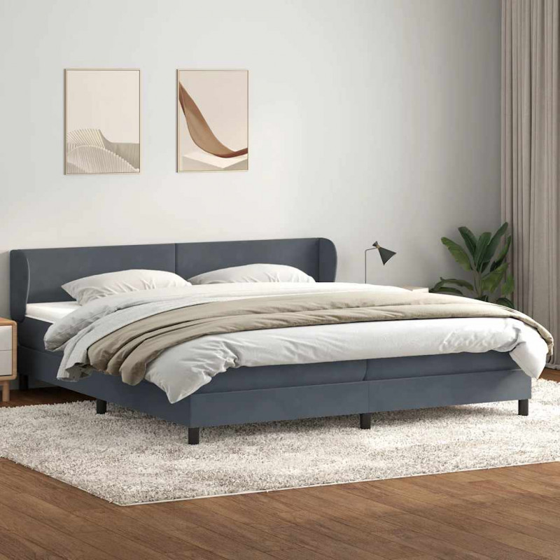 Łóżko typu Box Spring z materacami Ciemnoszary 180x220 cm