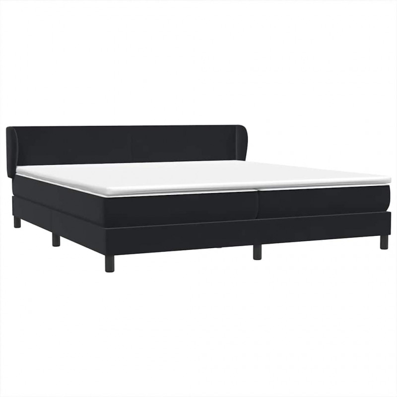 Łóżko typu Box Spring z materacami Czarny 180x220 cm Aksamit