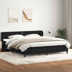 Łóżko typu Box Spring z materacami Czarny 180x210 cm Aksamit