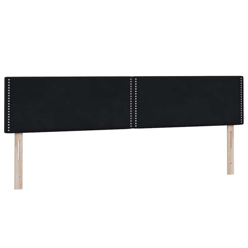 Łóżko typu Box Spring z materacami Czarny 180x210 cm Aksamit