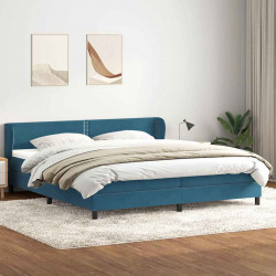 Łóżko typu Box Spring z materacami Ciemnoniebieski