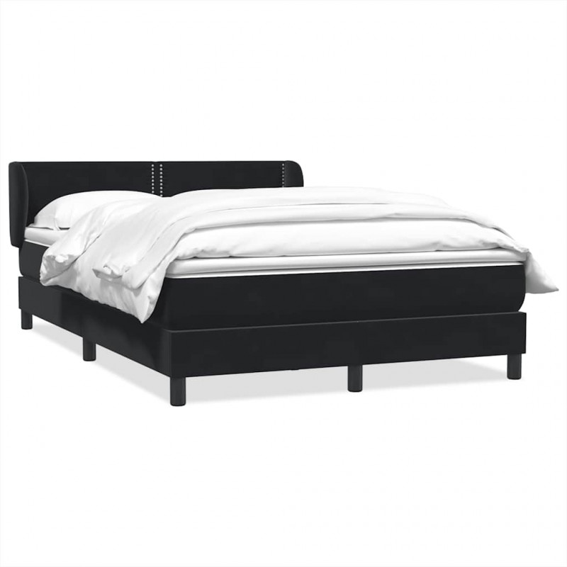 Łóżko typu Box Spring z materacem Czarny 160x220 cm Aksamit