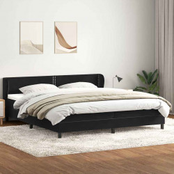 Łóżko typu Box Spring z materacami Czarny 180x220 cm Aksamit