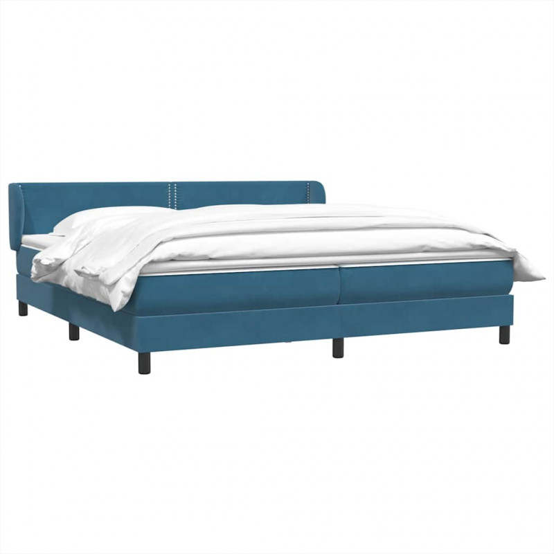 Łóżko typu Box Spring z materacami Ciemnoniebieski 180x220 cm