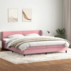 Łóżko typu Box Spring z materacami Różowy 200x220 cm Aksamit