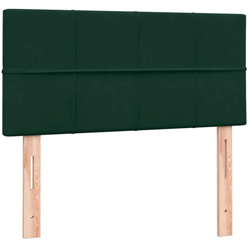 Łóżko kontynentalne z materacem, zielone, aksamit, 100x210 cm