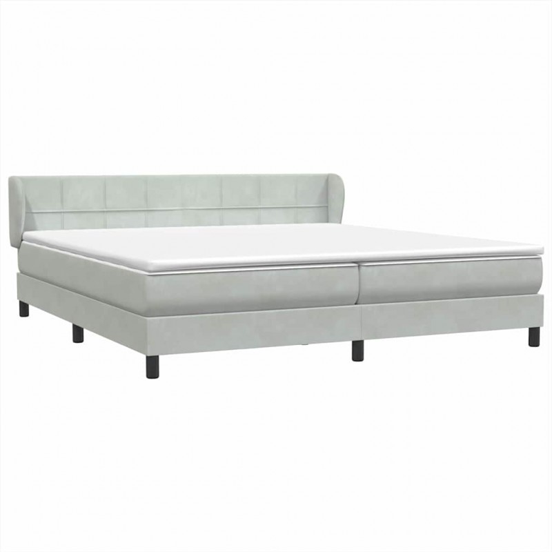 Łóżko typu Box Spring z materacami Jasnoszary 180x210 cm