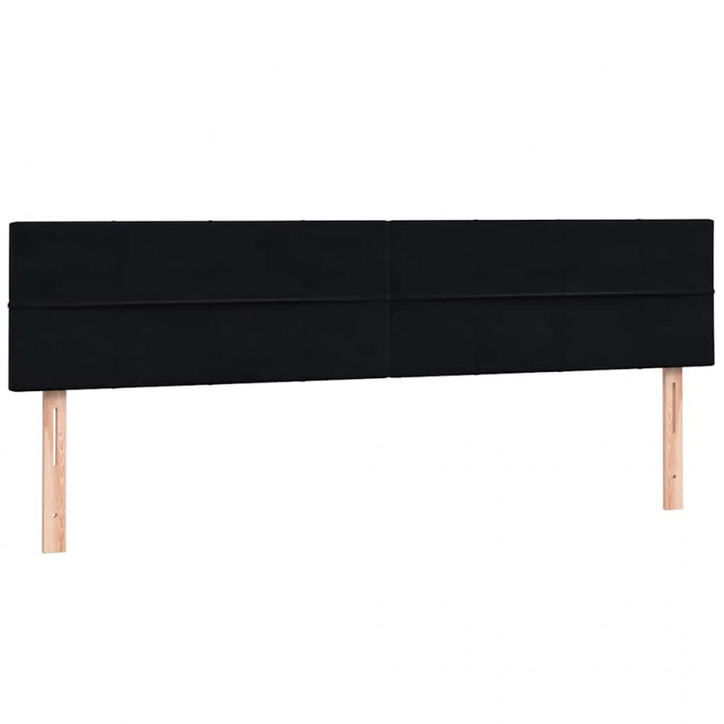 Łóżko typu Box Spring z materacami Czarny 180x210 cm Aksamit