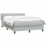 Łóżko kontynentalne z materacem, jasnoszare, 160x220cm, aksamit