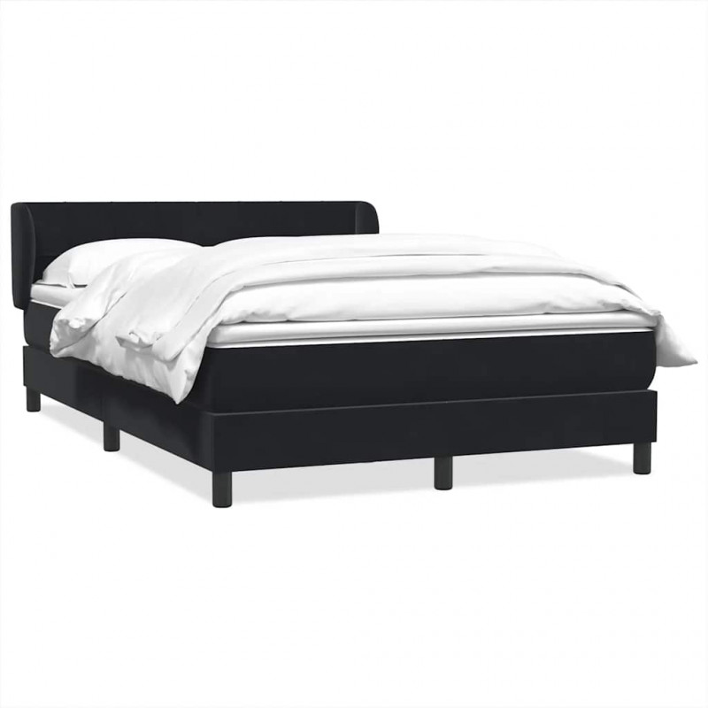 Łóżko typu Box Spring z materacem Czarny 160x220 cm Aksamit