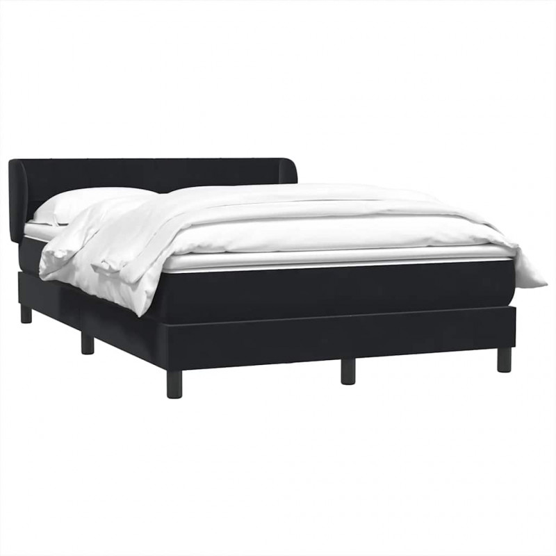 Łóżko typu Box Spring z materacem Czarny 160x220 cm Aksamit