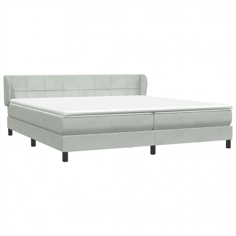 Łóżko typu Box Spring z materacami Jasnoszary 180x220 cm