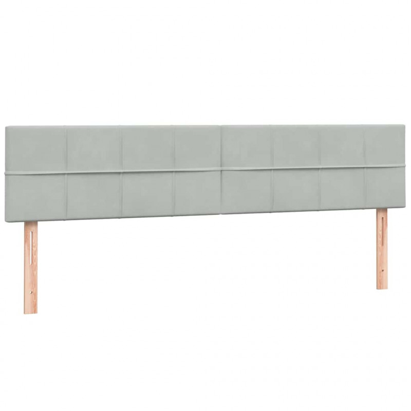 Łóżko typu Box Spring z materacami Jasnoszary 180x220 cm