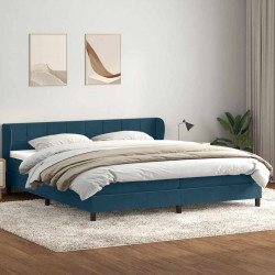 Łóżko typu Box Spring z materacami Ciemnoniebieski 180x220 cm