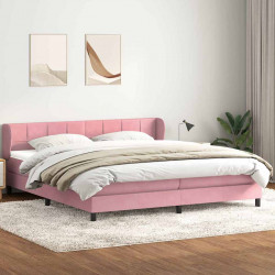 Łóżko typu Box Spring z materacami Różowy 180x220 cm Aksamit