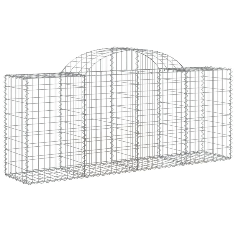 Kosze gabionowe, 8 szt, 200x50x80/100 cm, galwanizowane żelazo