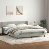 Łóżko typu Box Spring z materacami Jasnoszary 180x210 cm