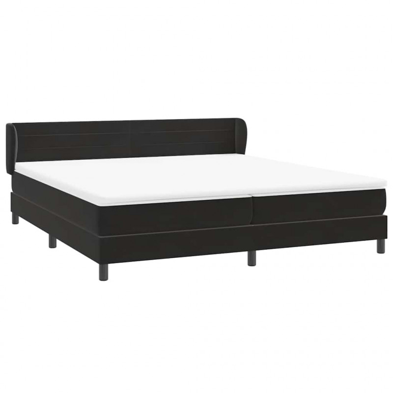 Łóżko typu Box Spring z materacami Czarny 180x210 cm Aksamit