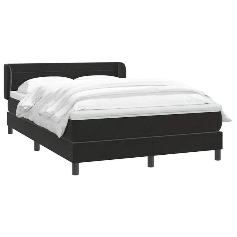 Łóżko typu Box Spring z materacem Czarny 160x220 cm Aksamit