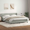 Łóżko typu Box Spring z materacami Jasnoszary 180x220 cm