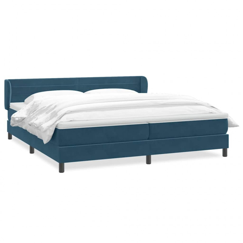 Łóżko typu Box Spring z materacami Ciemnoniebieski 180x220 cm