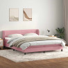 Łóżko typu Box Spring z materacami Różowy 180x220 cm Aksamit