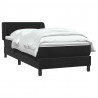 Łóżko kontynentalne z materacem, czarne, aksamit 90x210 cm