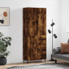 Witrynka przydymiony dąb 69,5x34x180 cm materiał drewnopochodny